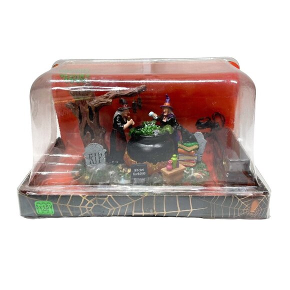 Lemax Spooky Town WITCHES WORKSHOP Halloween Village Potion Cauldron 44742- NEW - Picture 1 of 8
